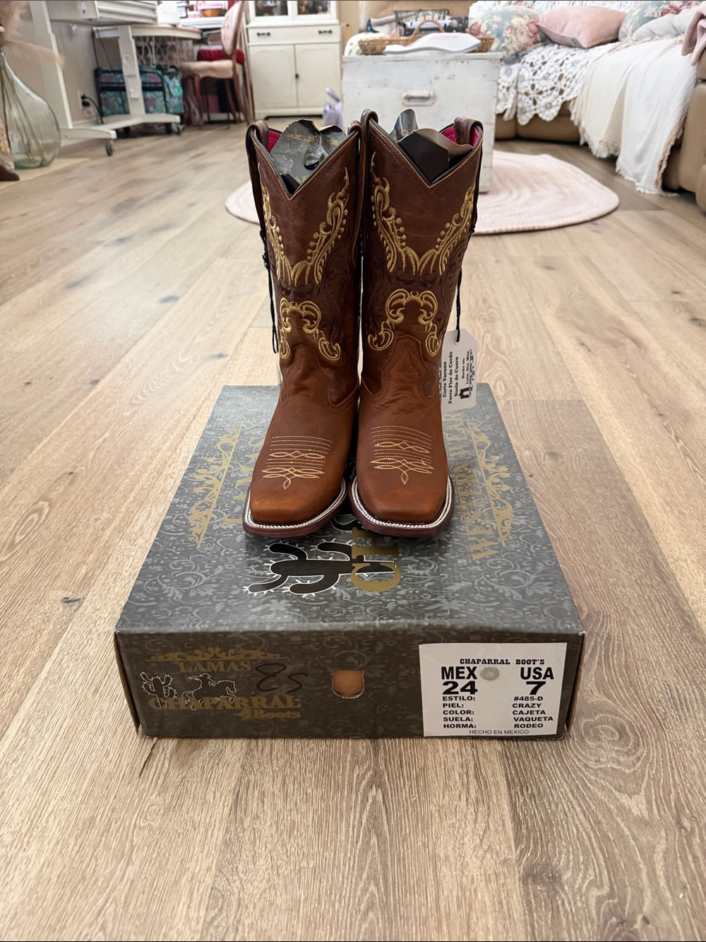 Women’s Brown Embroidered Heeled Cowboy Boots